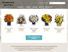 Tablet Screenshot of dandelionfloral.net